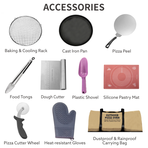 Stainless Steel Pizza Oven Outdoor 12" Automatic Rotatable Pizza Ovens,Portable Wood Fired Pizza Oven Pizza Maker with Timer, Built-in Thermometer,Pizza Cutter & Carry Bag、、eastwooduniform