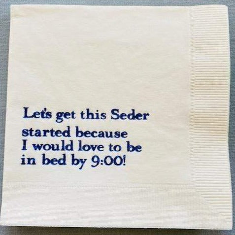 Let's Get This Seder Started, I Would Love to Be in Bed by 9:00 Cocktail Napkins, Set of 20、mySite、topwebapps