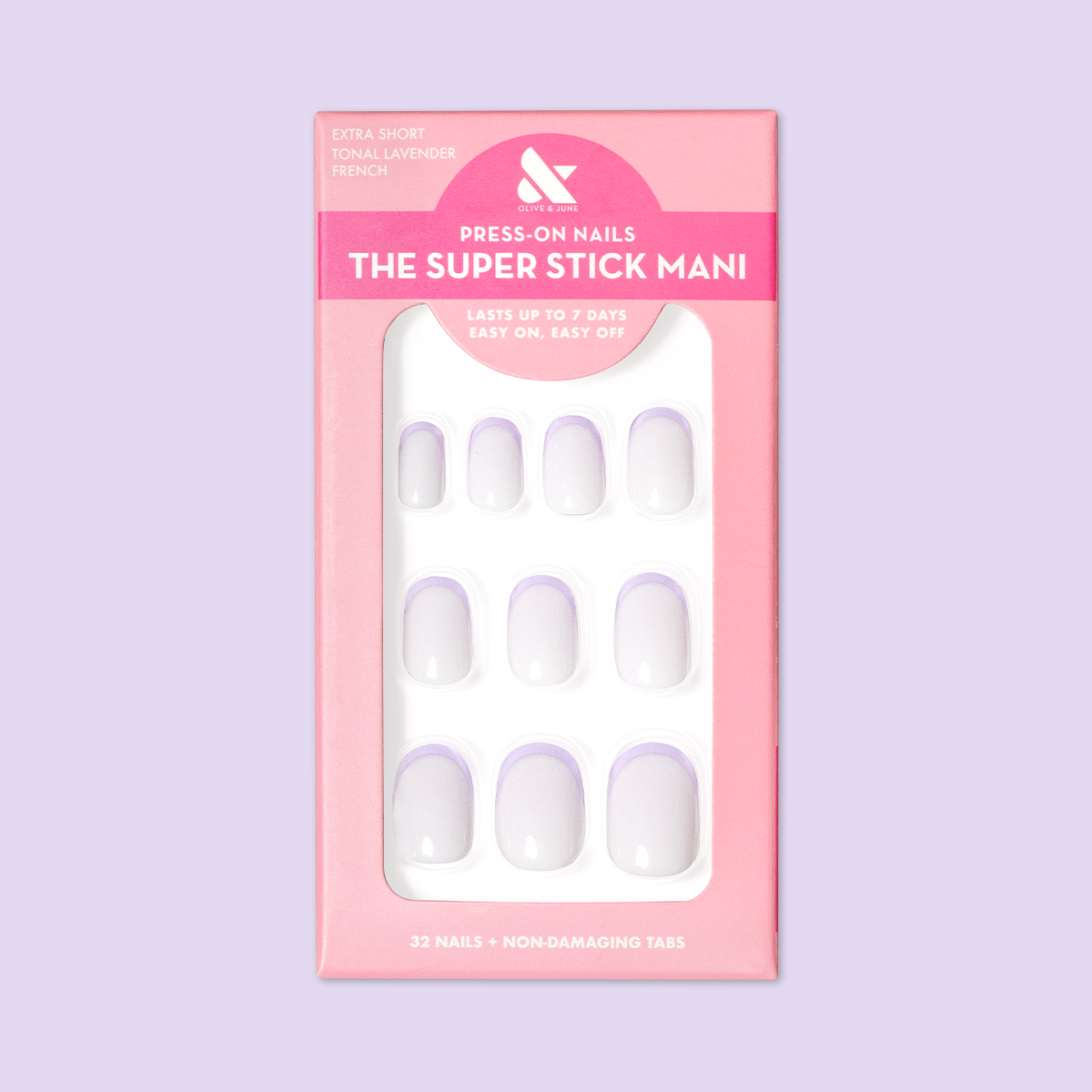 Tonal Lavender French | Extra Short | Round - Tab Press-On、mySite、solidvoid