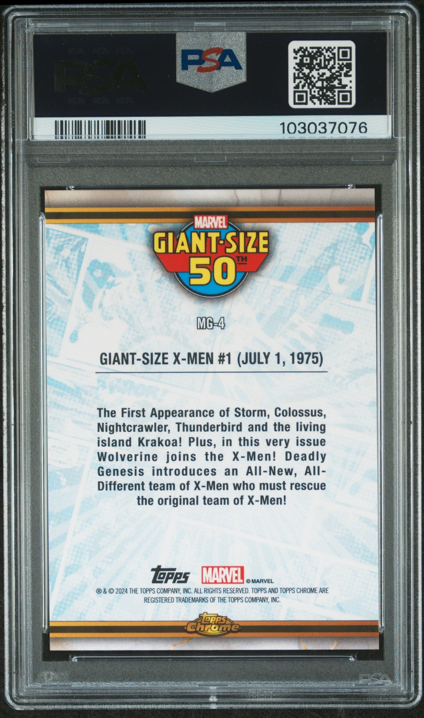 G-S X-Men #1 #MG4 PSA 9 Topps Chrome Marvel Marvel Giant-Size 50Th Anniversary 2024、mySite、waistdrama