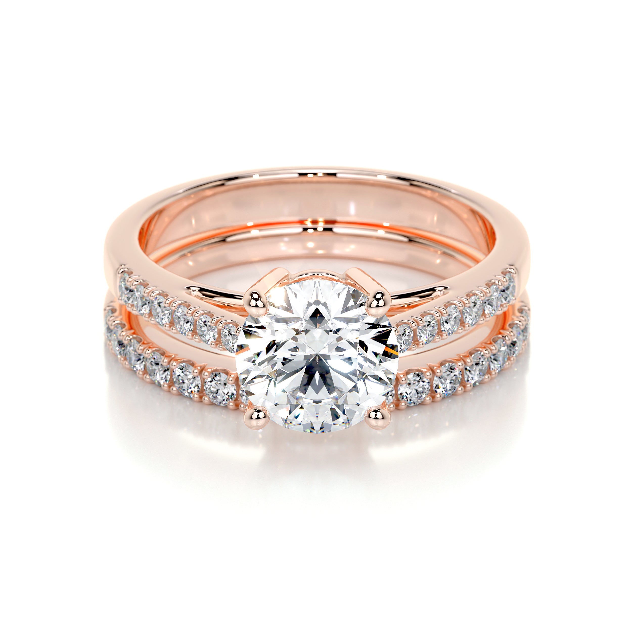 Anna Luxe Lab Grown Diamond Bridal Set -14K Rose Gold、mySite、hinf8tx79