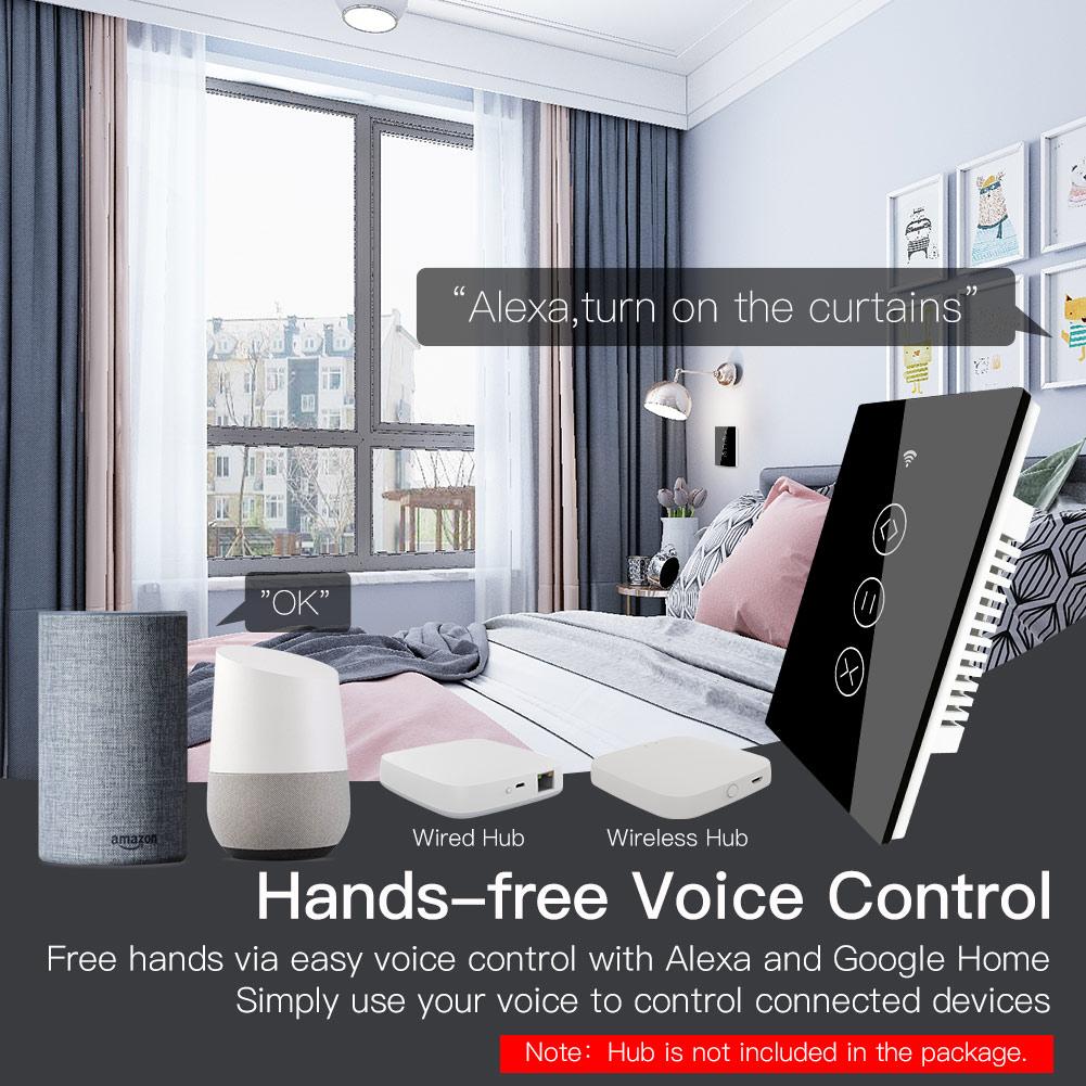 ZigBee RF433 Smart Curtain Blinds Shutter Touch Switch Multi-control Neutral Wire Required US、mySite、fannypackpong