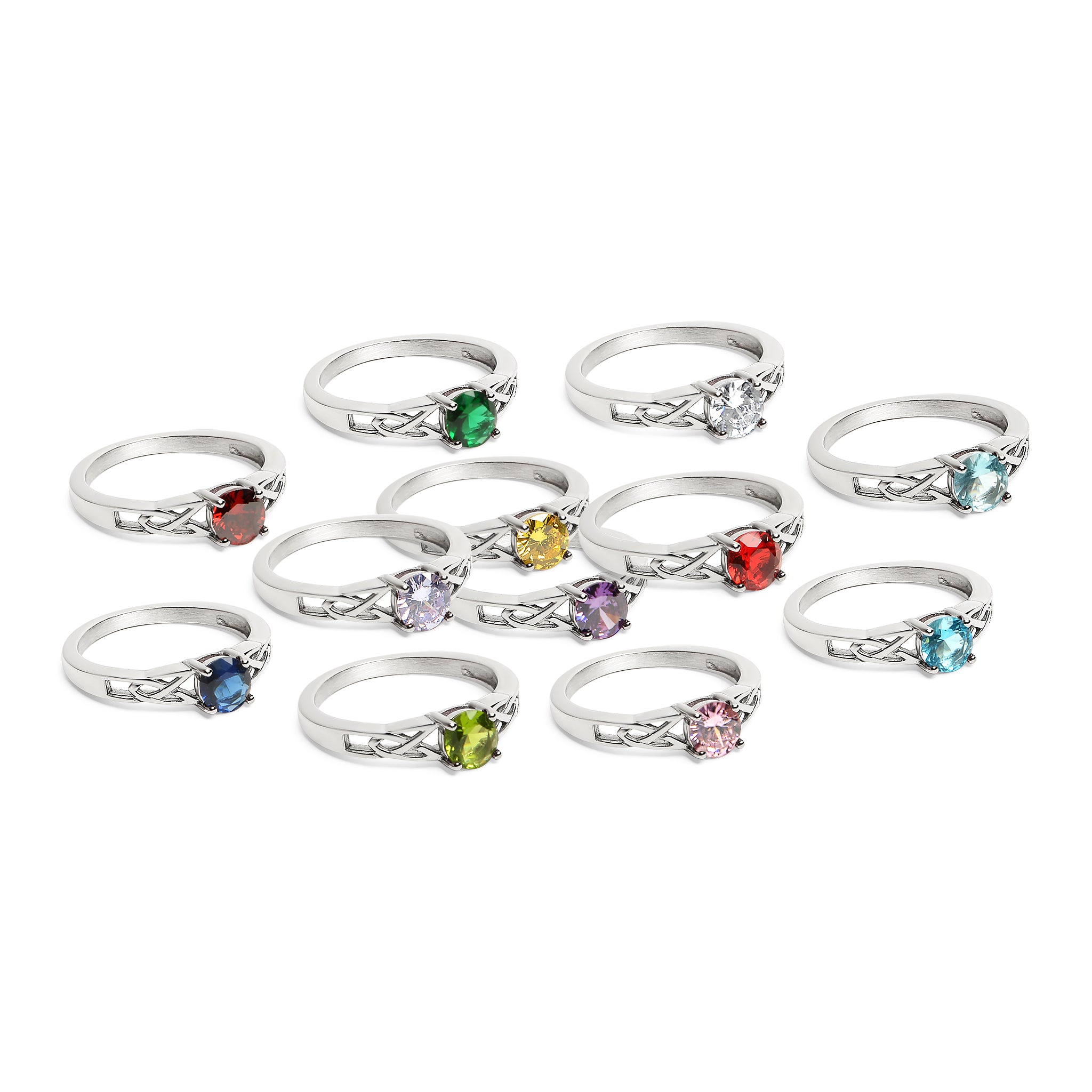 Stainless Steel CZ Stone Celtic Birthstone Ring / ZRJ4139、mySite、dreamappss