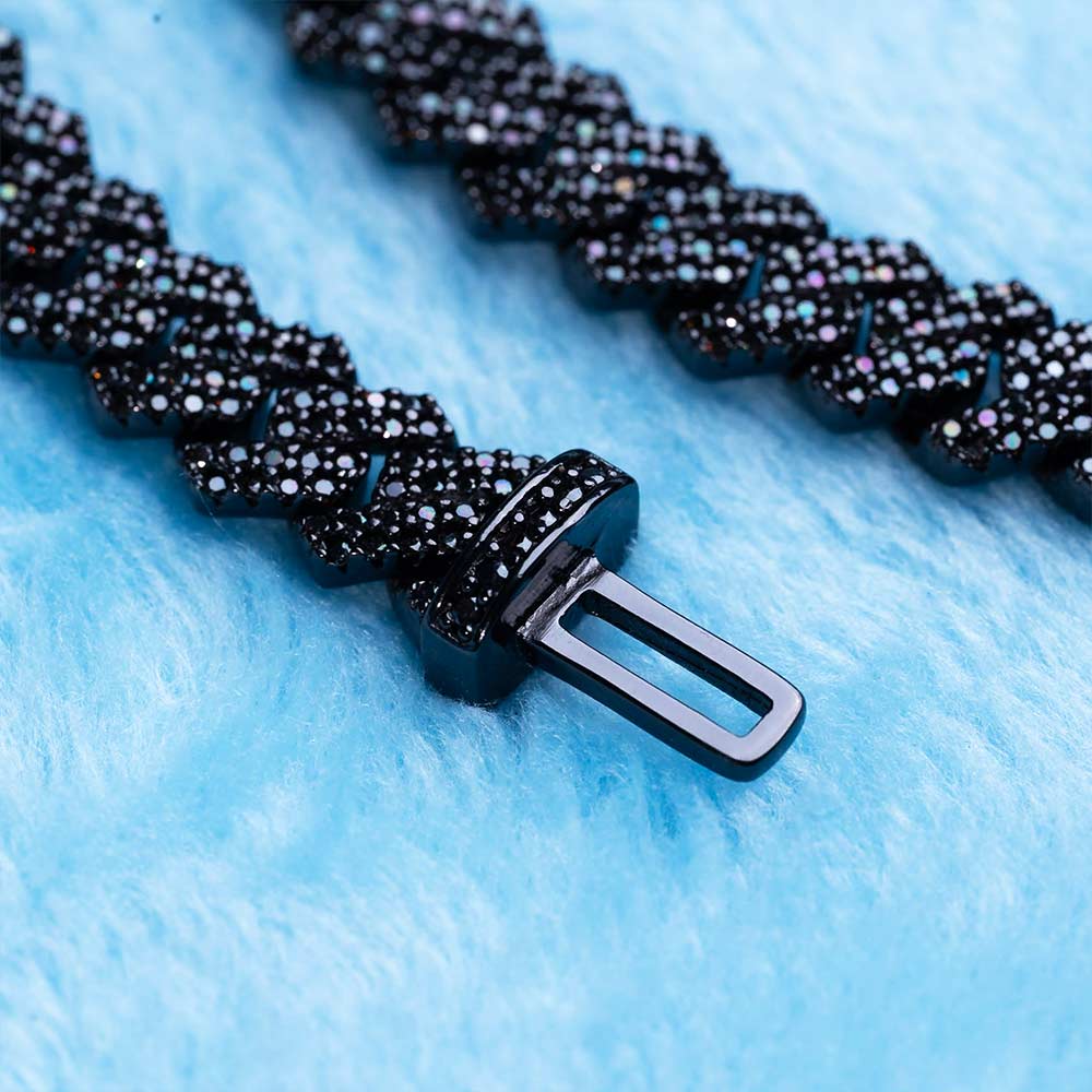 8MM Black Moissanite Prong Cuban Link Chain 14K Black Gold、mySite、hinf8tx79