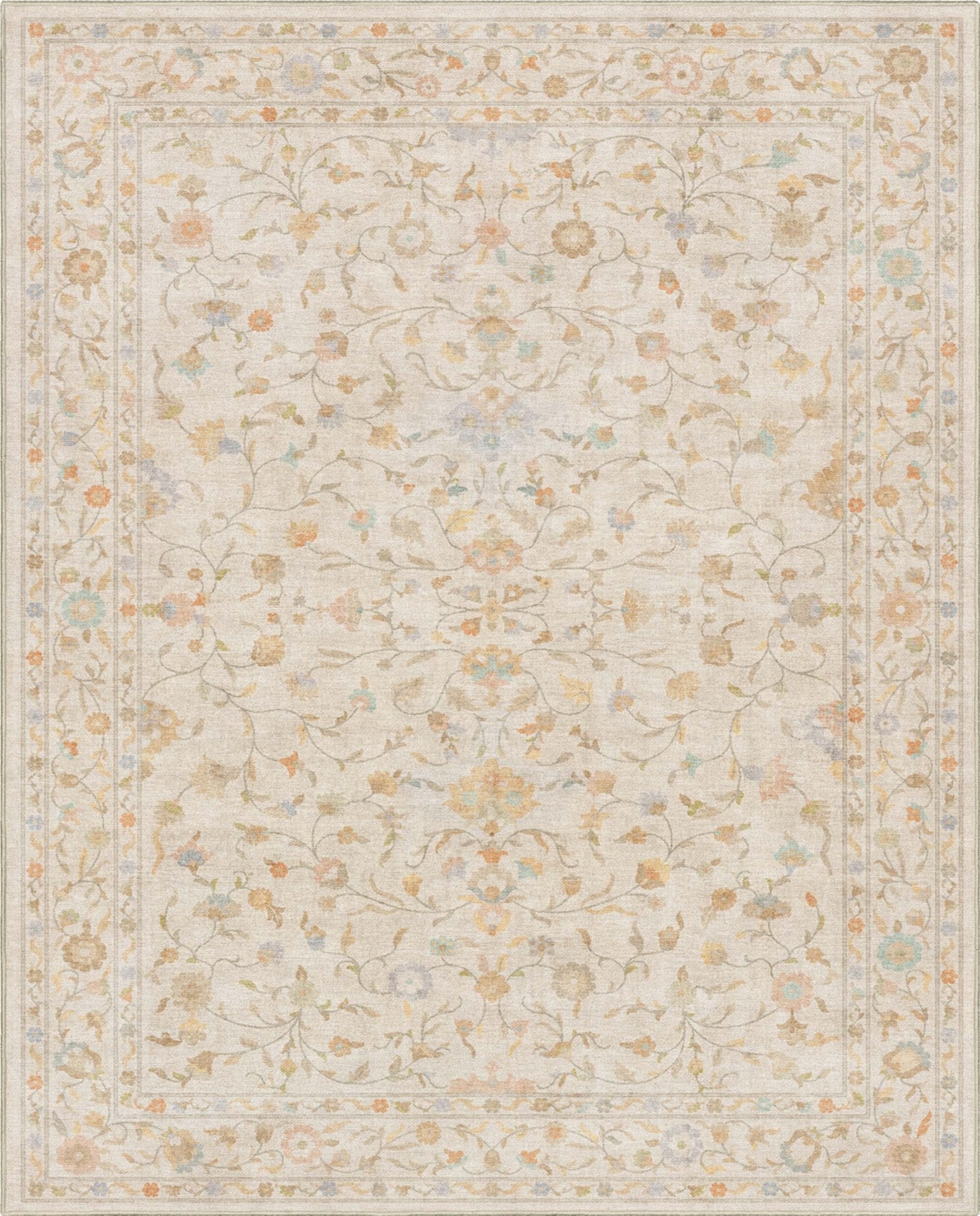 Venice Hereke Floral Botanical Rug – Easy Clean, Stylish Elegant Design、mySite、gigharbornorthrealestate