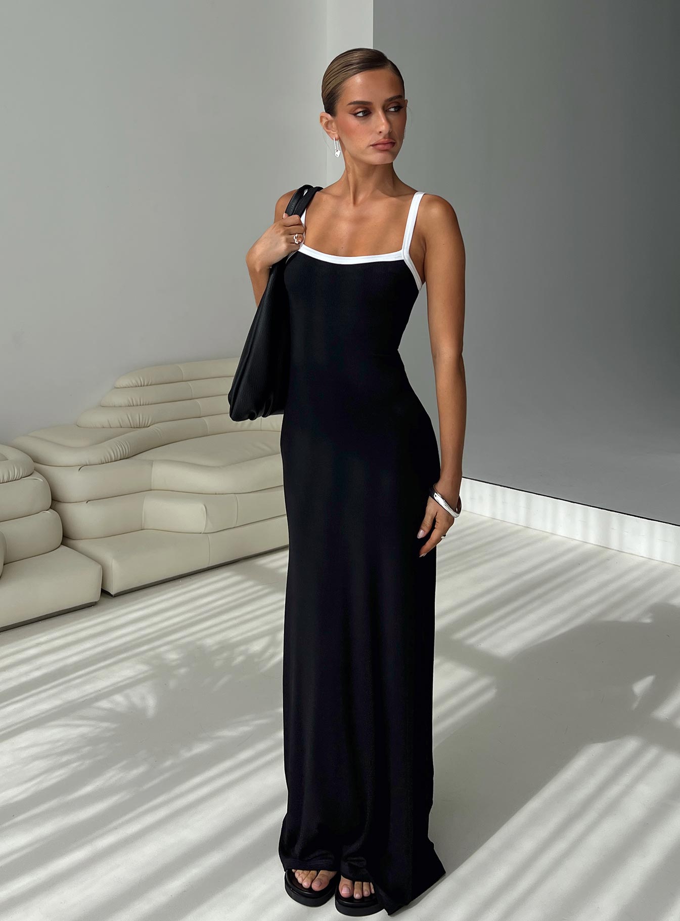 Austrina Maxi Dress Black、mySite、solidvoid