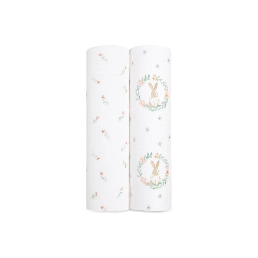  aden + anais Essentials Cotton Muslin 2 Pack Swaddle Blanket - Blushing Bunnies、mySite、merchandisen