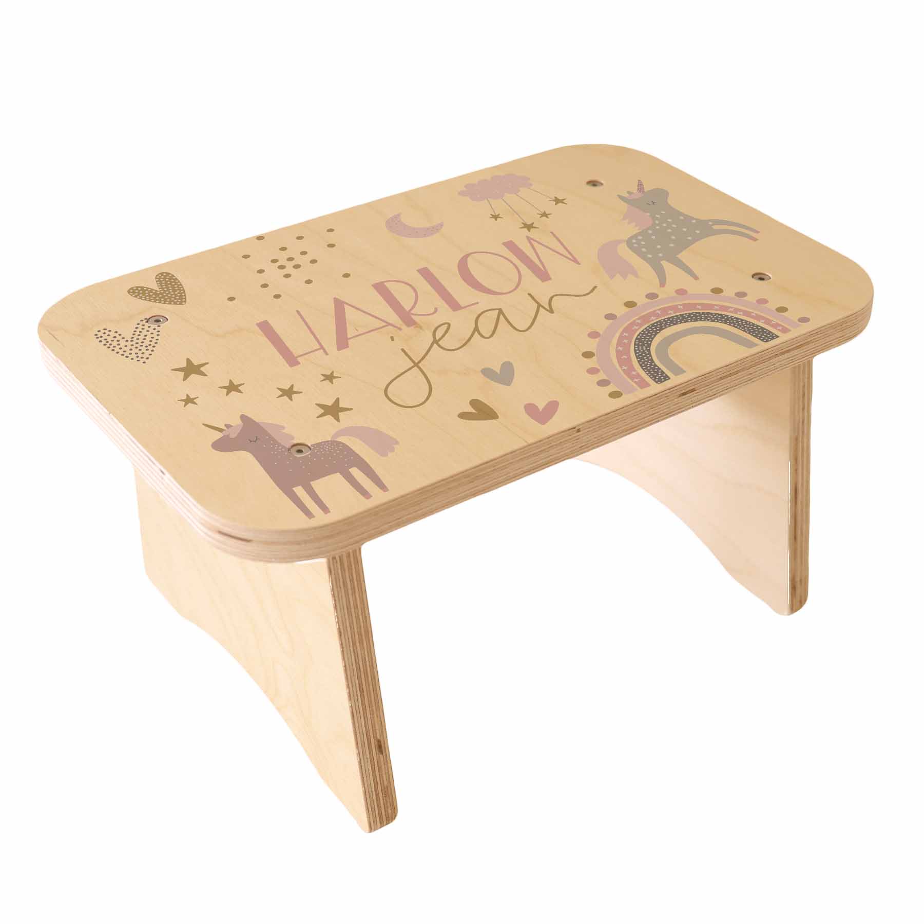  Kids Personalized Step Stool | Unicorns & Rainbows、mySite、layawaytickets