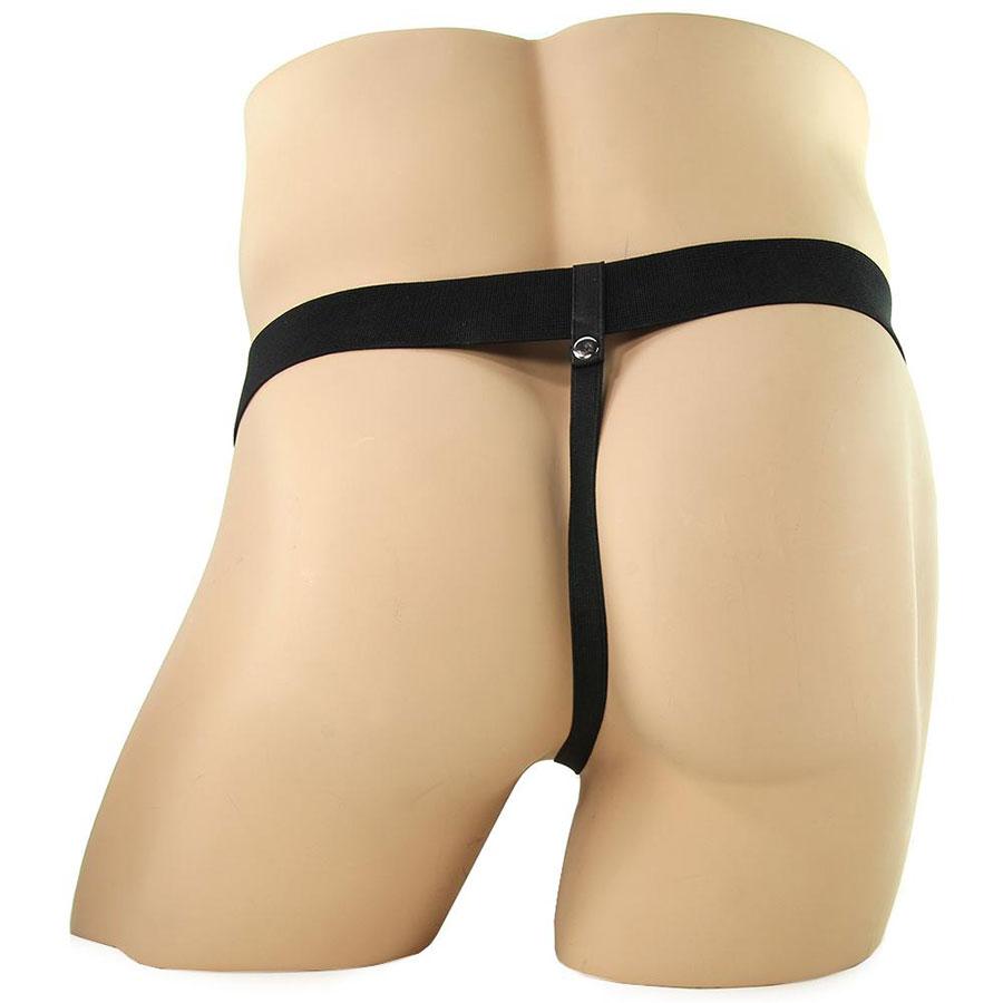 Vibrating 9 Inch Brown Hollow Strap-On Penis Extension with Balls、mySite、bottomscart