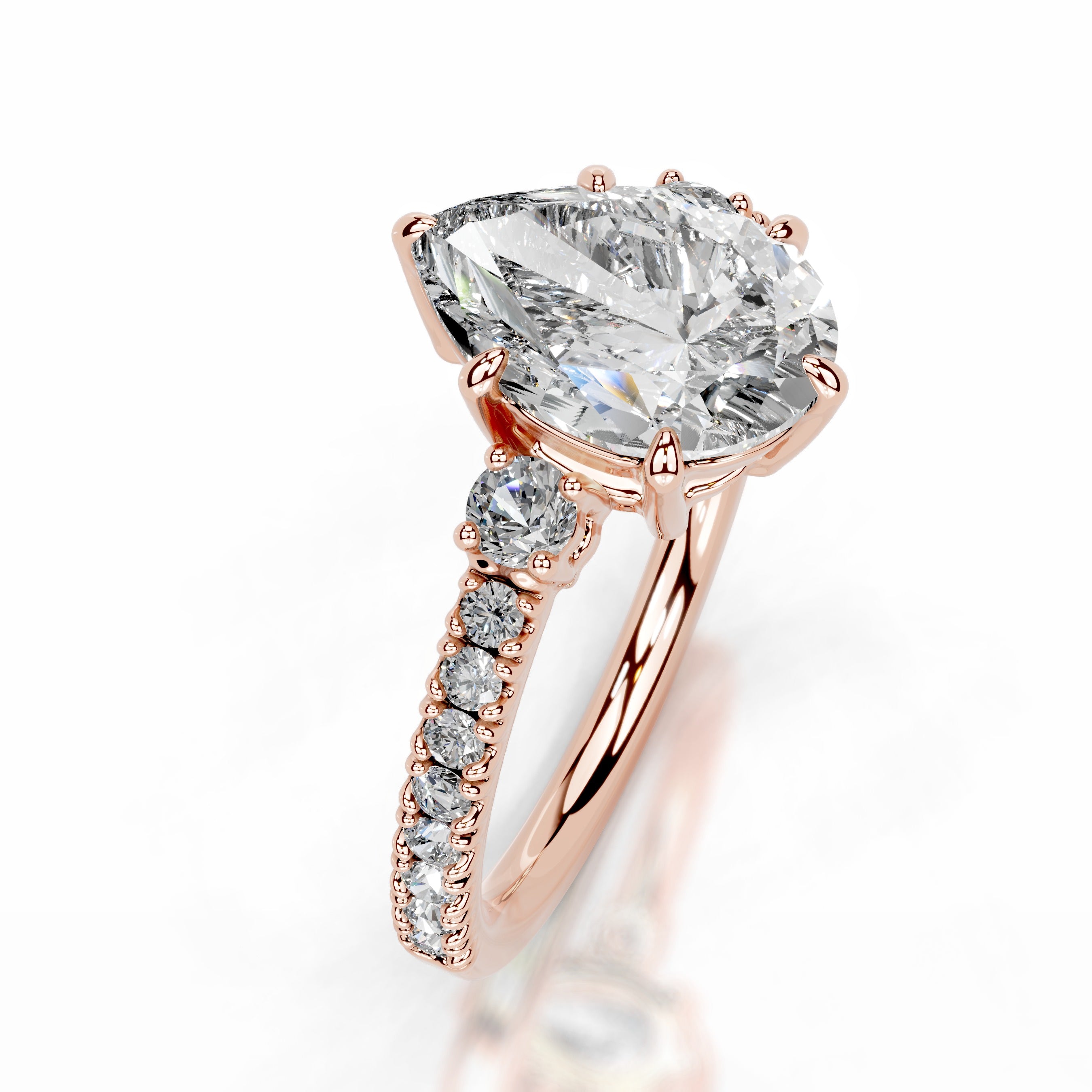 Leandra Lab Grown Diamond Ring - 14K Rose Gold、mySite、hinf8tx79