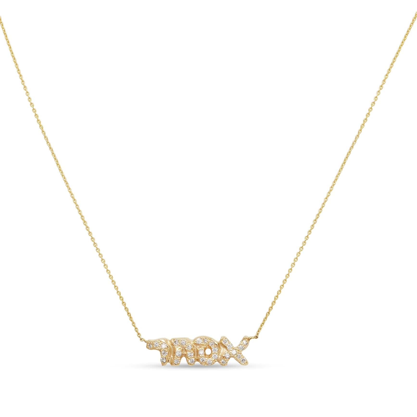 Diamond Hebrew Name Necklace by Elisa Solomon - 14k Yellow, White or Rose Gold、mySite、topwebapps