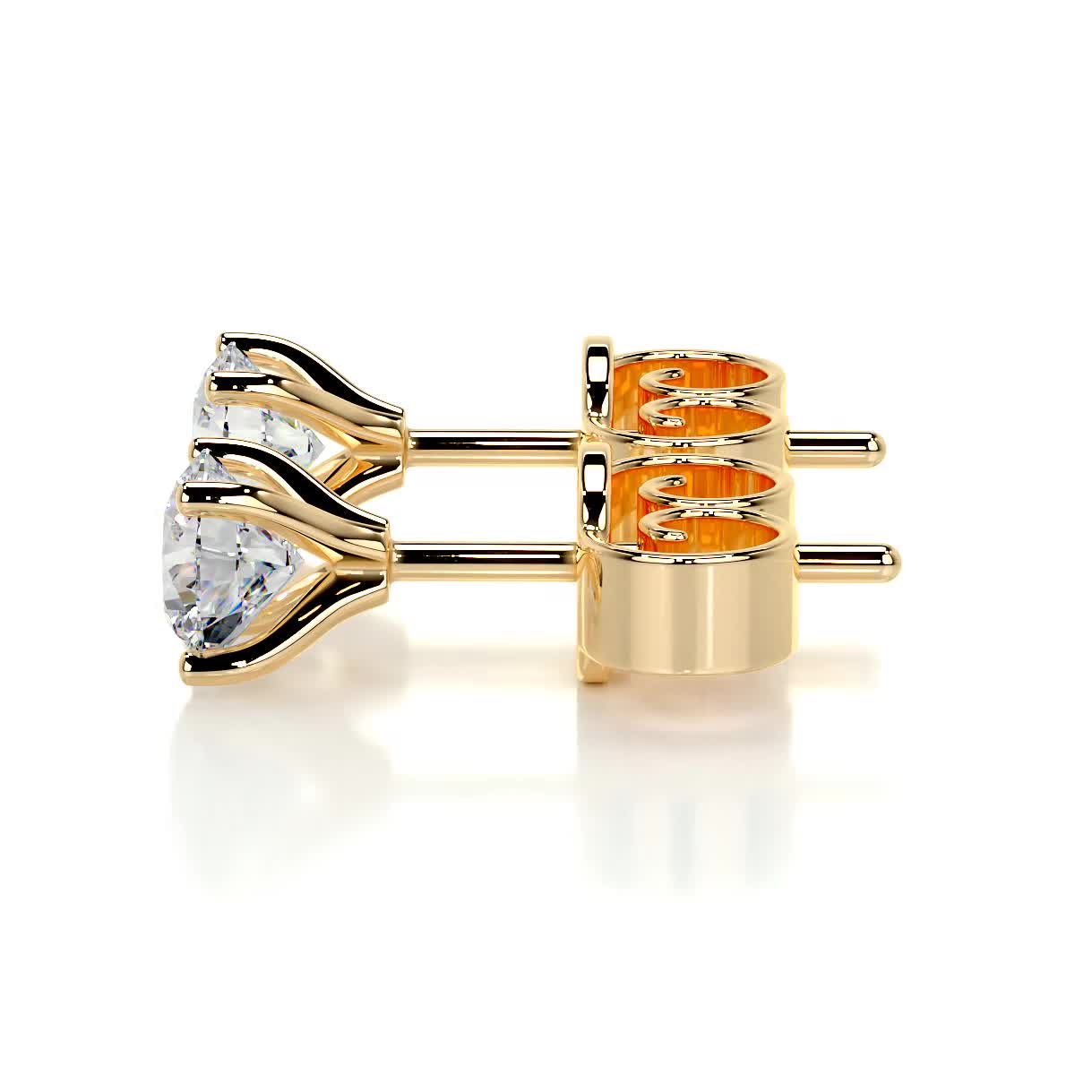 Allen Moissanite Earrings (2 Carat) -18K Yellow Gold、mySite、hinf8tx79