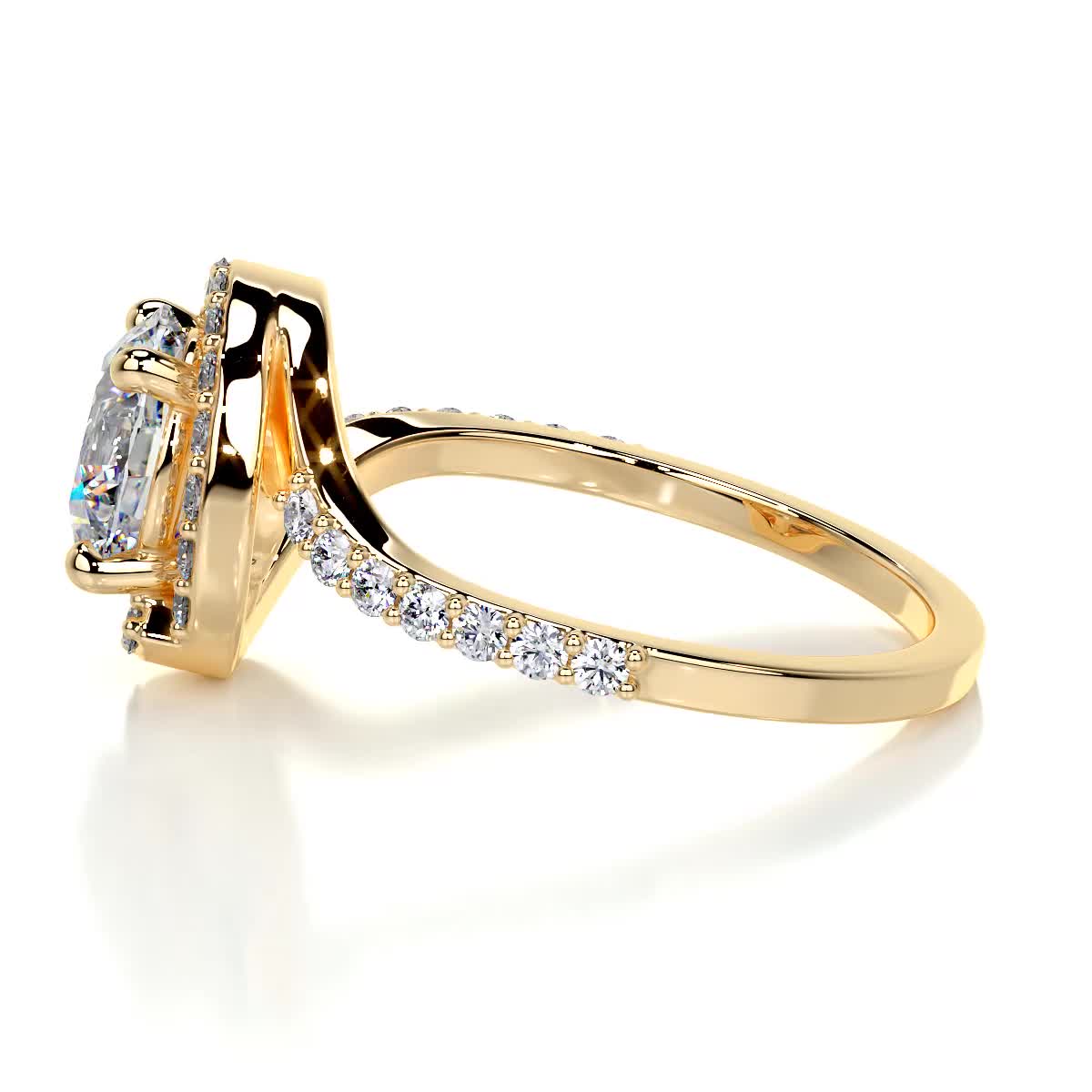 Stella Moissanite & Diamond Ring -18K Yellow Gold、mySite、hinf8tx79