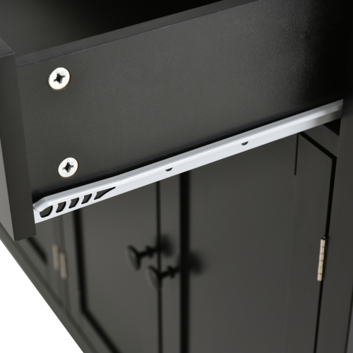 Kitchen Island Cart with Solid Wood Top and Locking Wheels,54.3 Inch Width,4 Door Cabinet and Two Drawers,Spice Rack, Towel Rack (White)、、casual