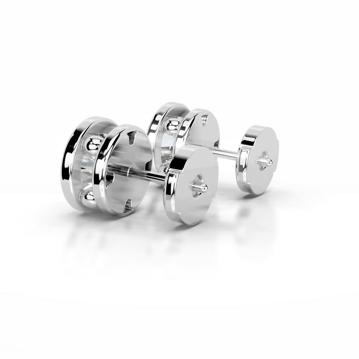 Amber Lab Grown Diamond Earrings (3 Carat) -18K White Gold、mySite、hinf8tx79