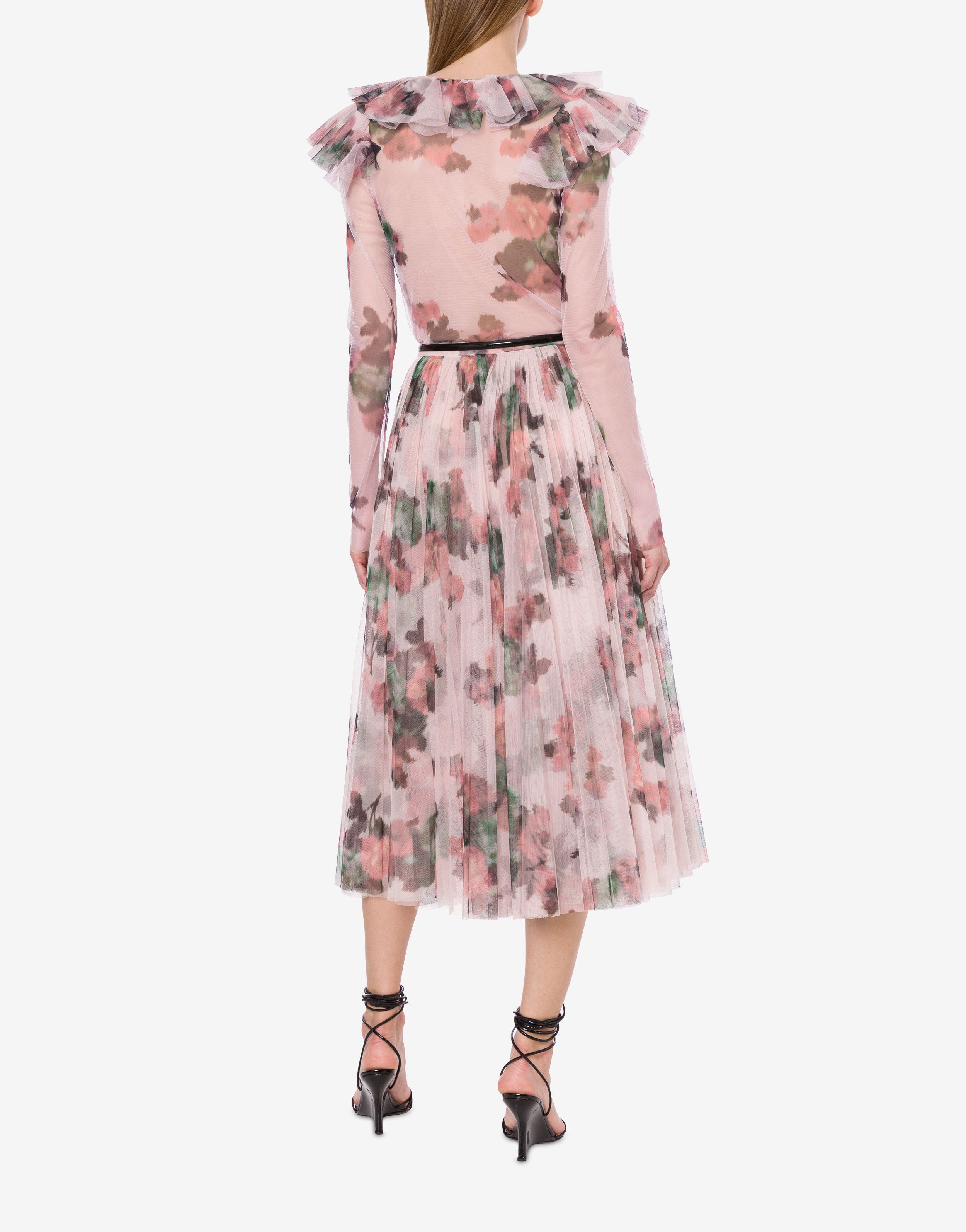 Gonna longuette in tulle con stampa fiori、mySite、aoinhome