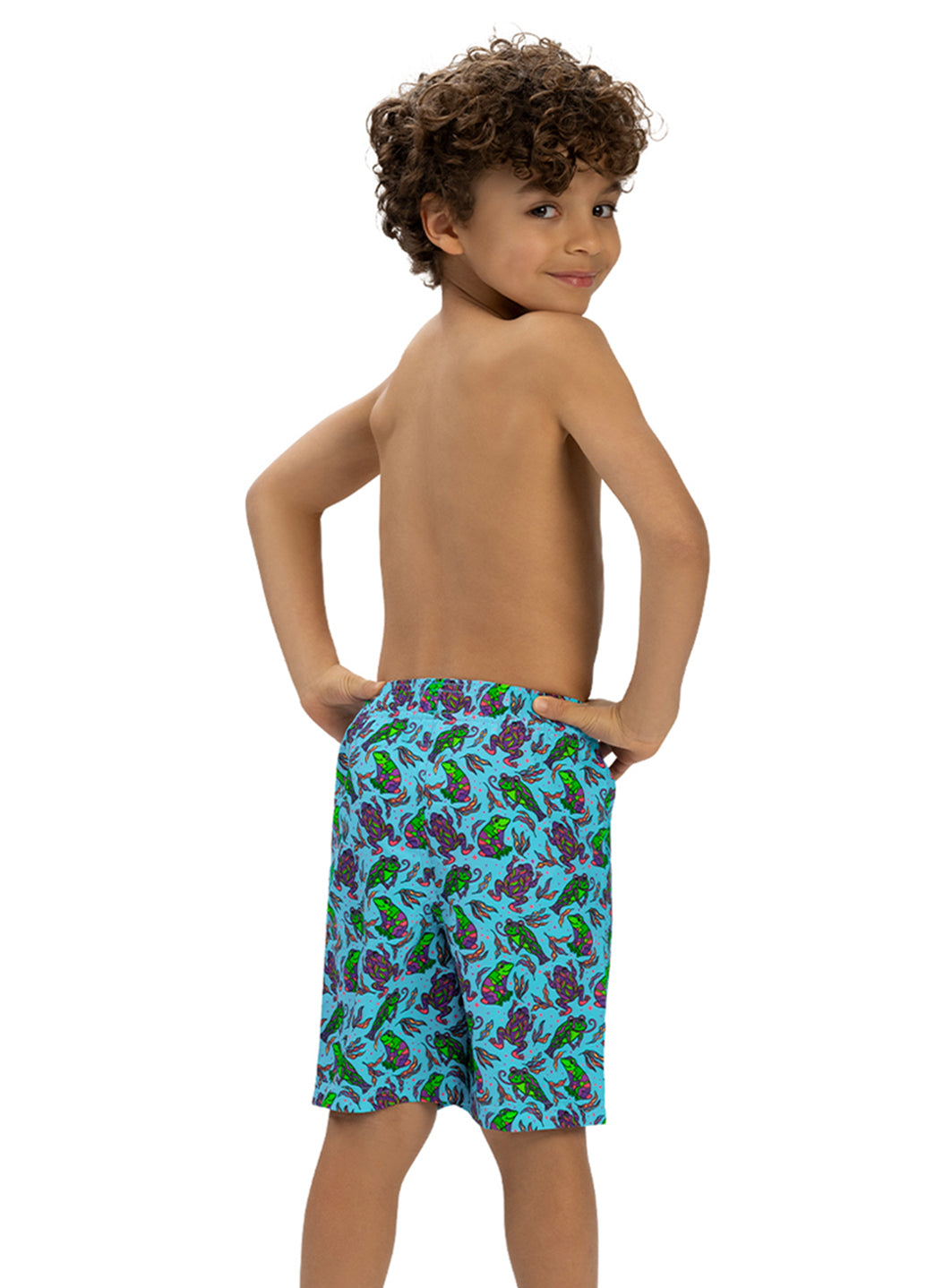 Dolfin Boys' Ribbit Swim Trunks (Toddler, Little Kid)、mySite、noshort