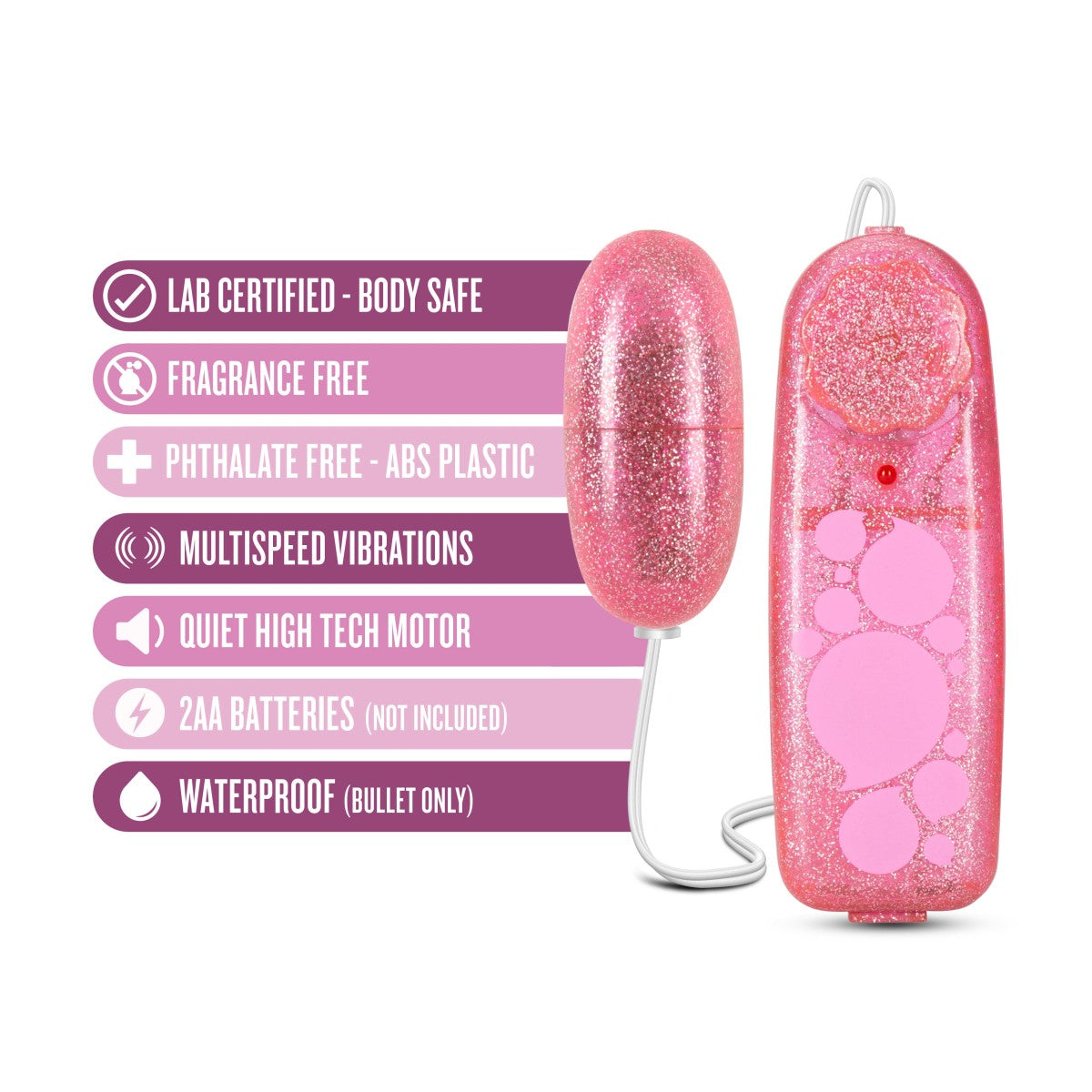 B Yours By Blush® | Glitter Power Bullet Pink 2.25-Inch Vibrating Bullet、mySite、bottomscart