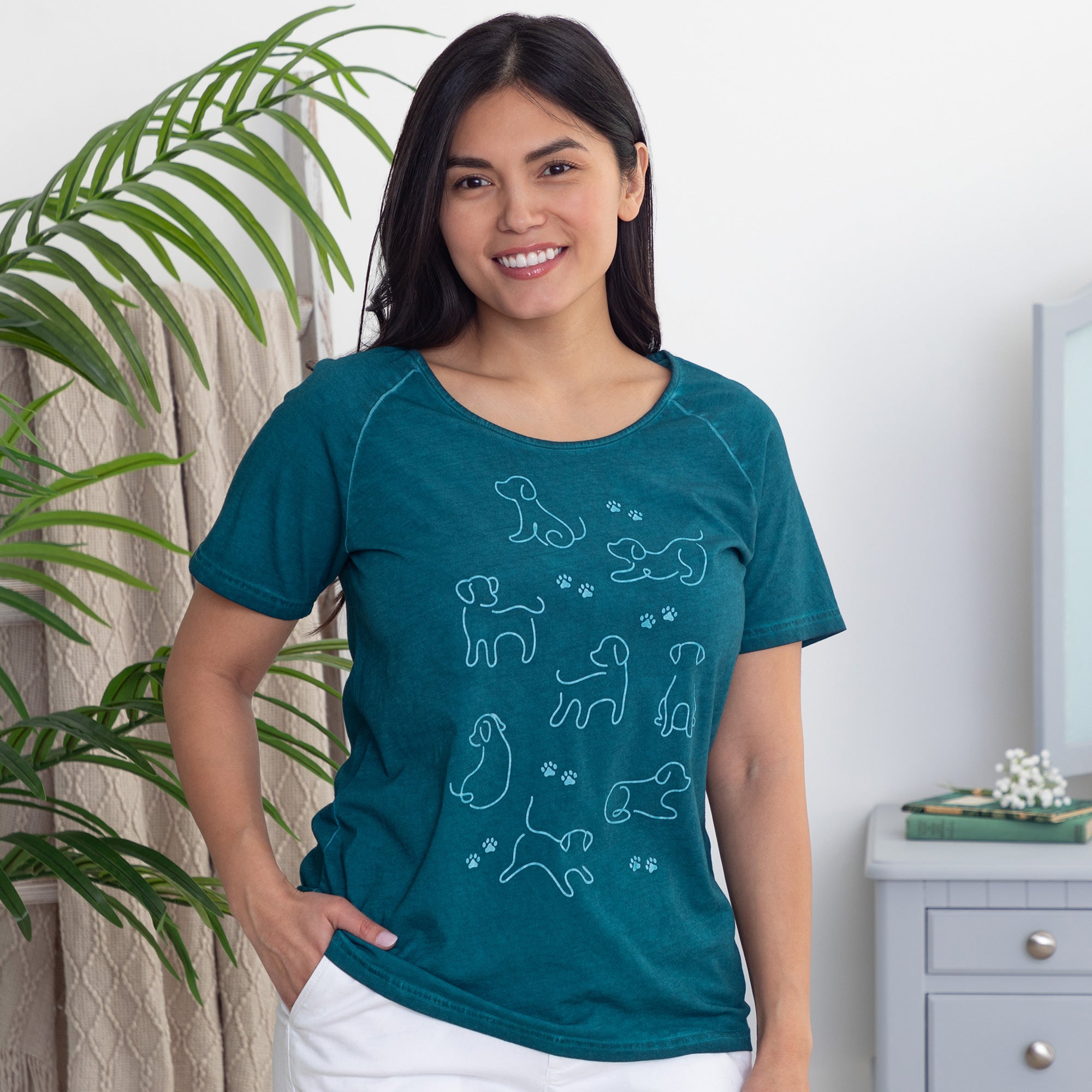 Pet Silhouette Acid Wash Tee、mySite、camillekostekn