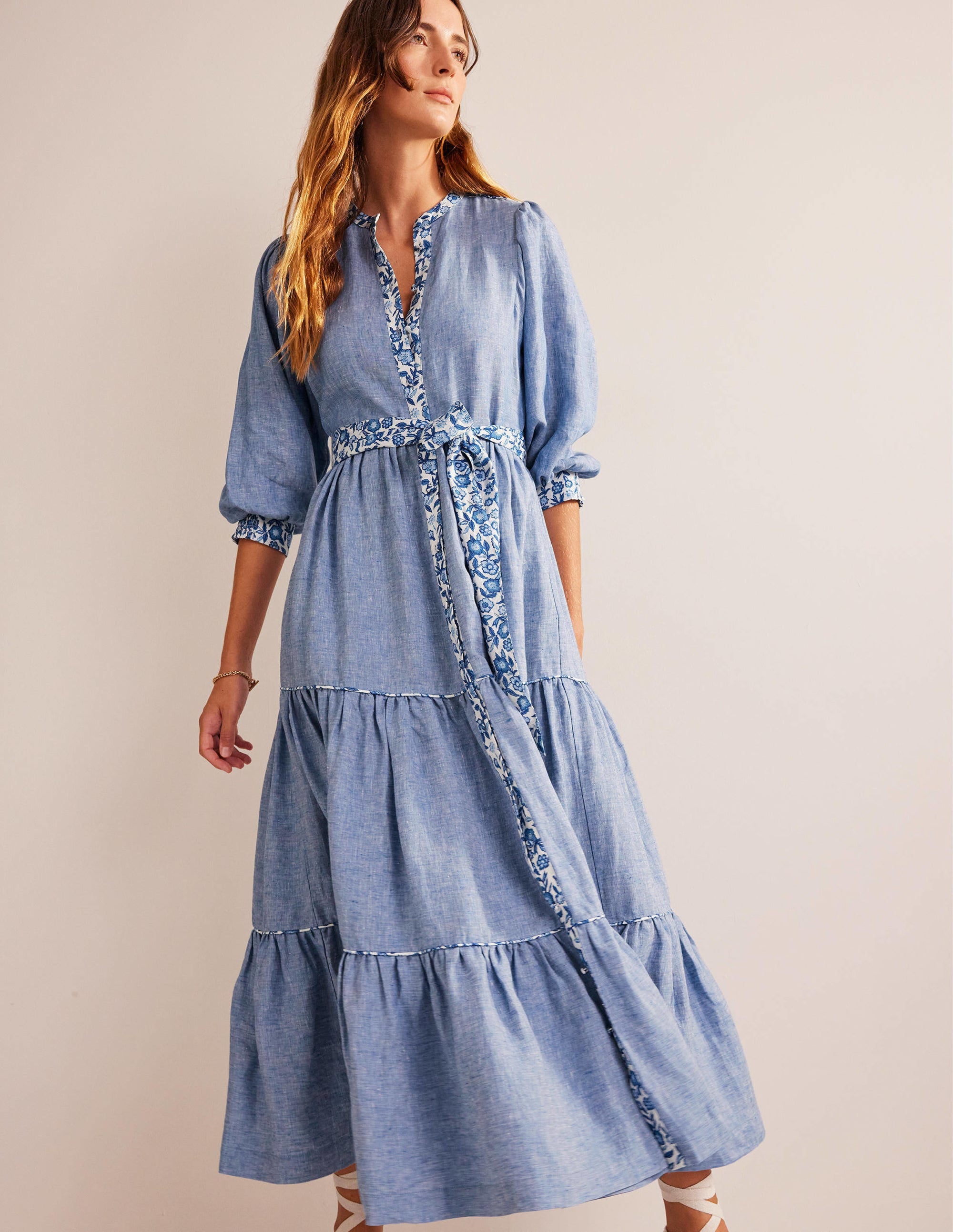  Remix Linen Maxi Dress-Chambray、mySite、ashleygrahame