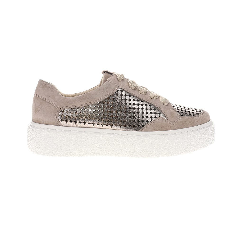 Yago Perforated Metallic Lace Up Sneakers、mySite、gtrtttuynbv