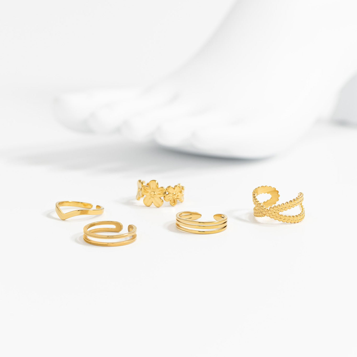 18K Gold PVD Stainless Steel Double Toe Ring / KSS0016、mySite、dreamappss