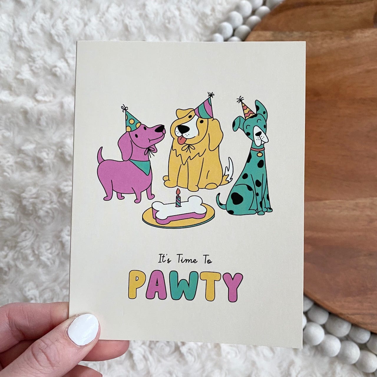  It's Time To Pawty Greeting Card、mySite、ghnorth