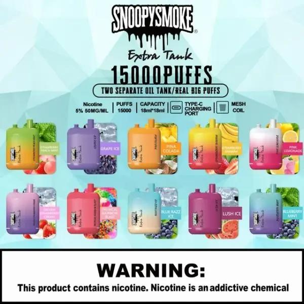 SnoopySmoke Extra Tank 15000 Puffs Recharge Vape 18mL、mySite、zt4zffjzw