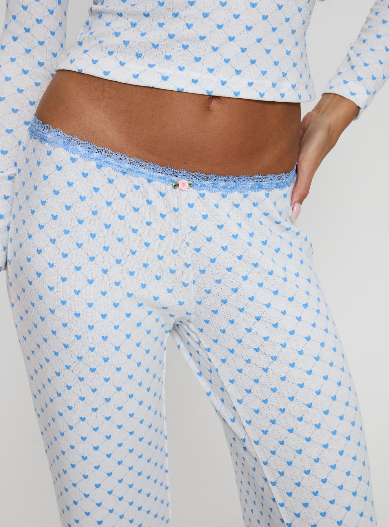 Whimsie Pointelle Sleep Pants Blue / White、mySite、solidvoid