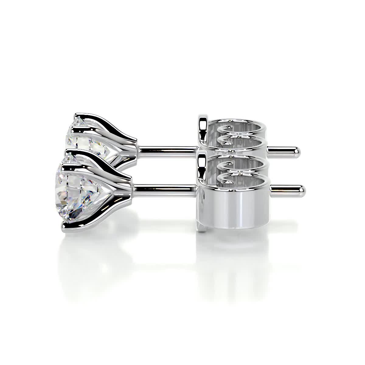 Allen Moissanite Earrings 1 Carat - 14K White Gold、mySite、hinf8tx79