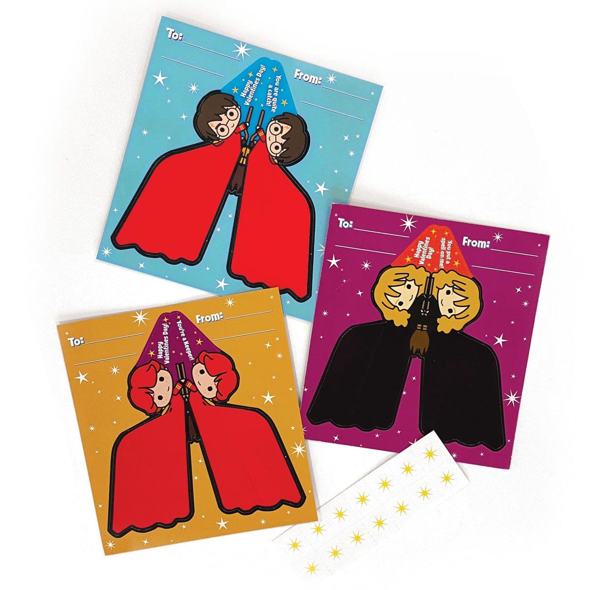  Valentine Cards Set - Harry Potter Chibi Flying Broom、mySite、ghnorth