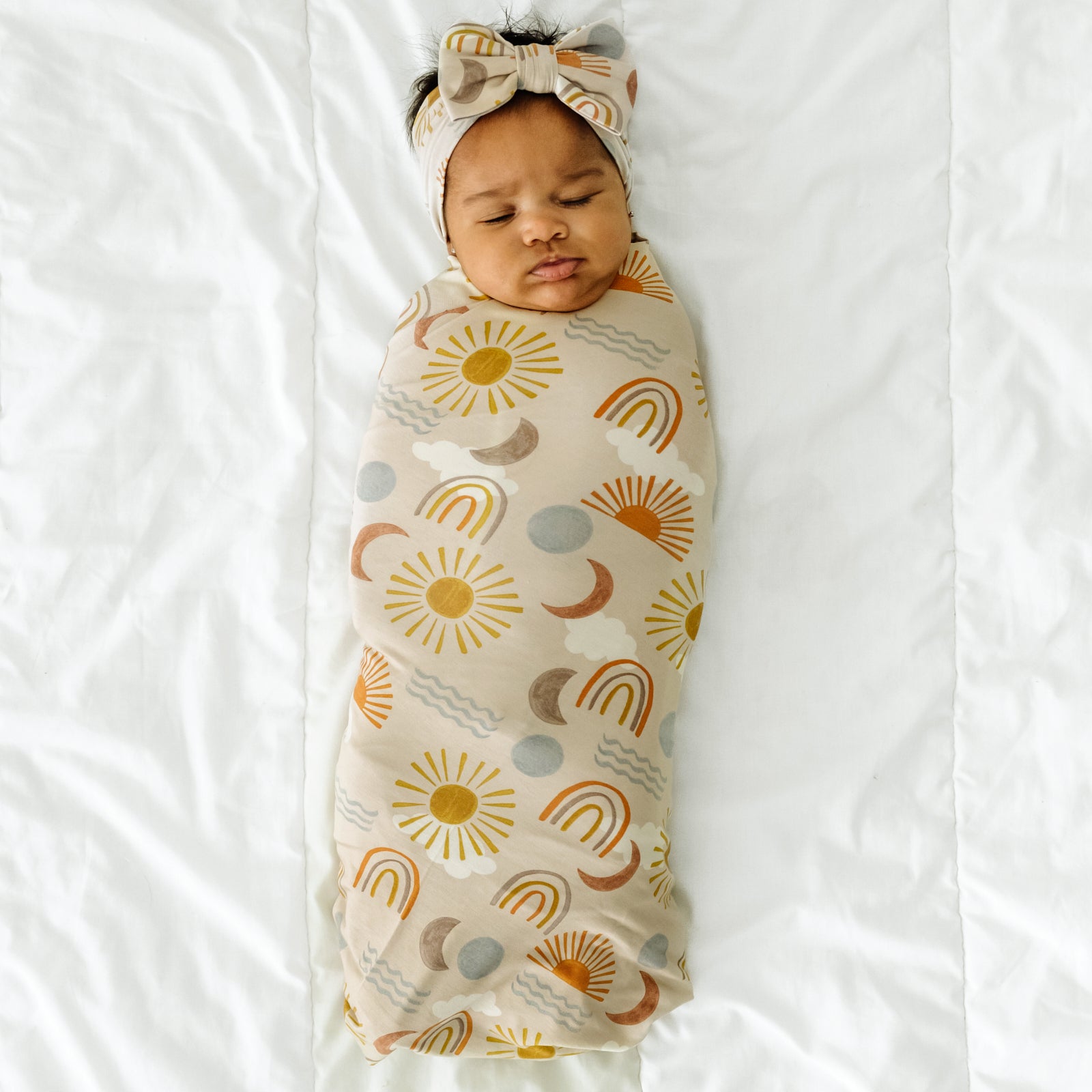 Desert Sunrise Swaddle & Luxe Bow Headband Set、mySite、g9winljtr