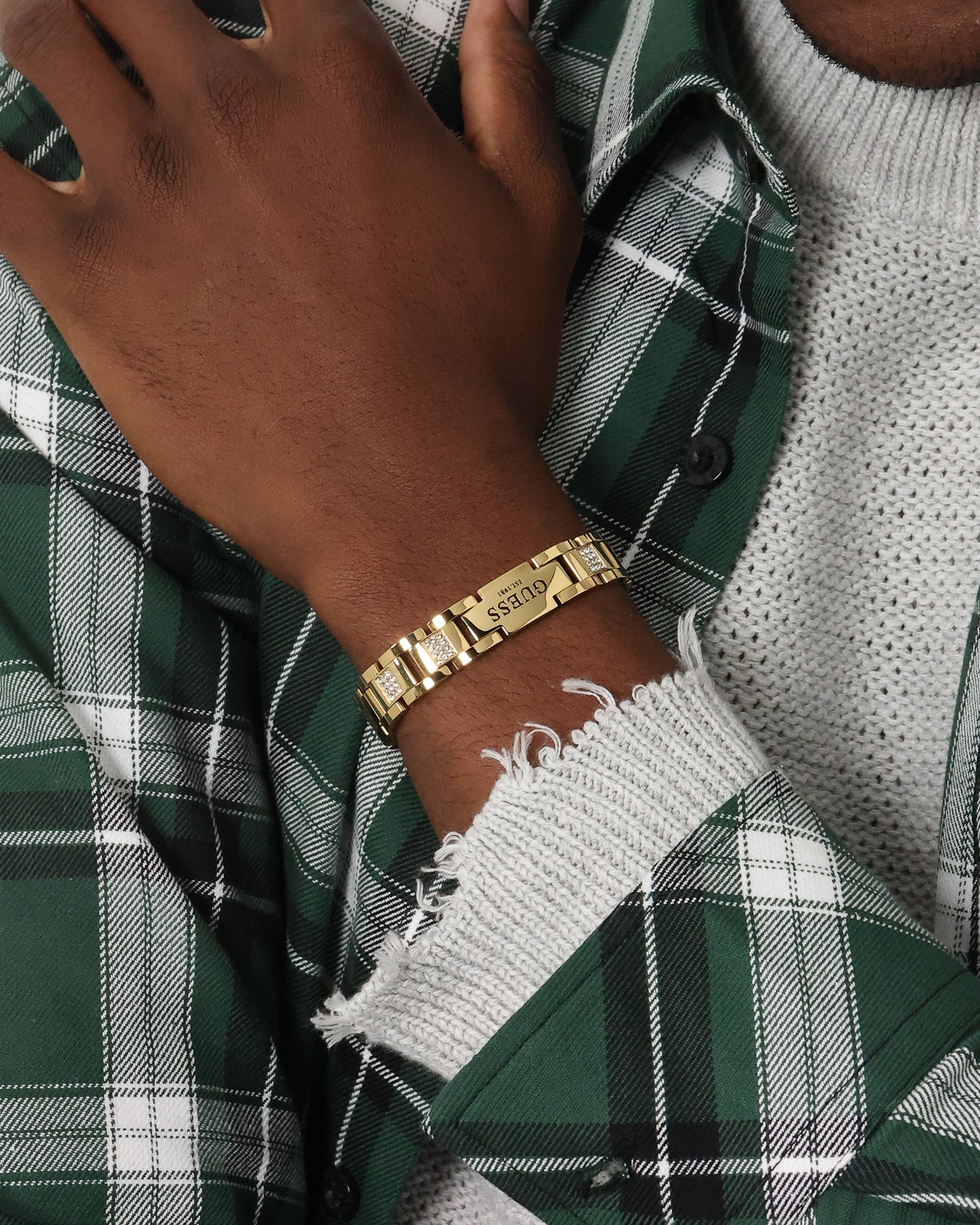 Guess Mainline 12mm Frontier Crystal Bracelet Gold、mySite、zt4zffjzw