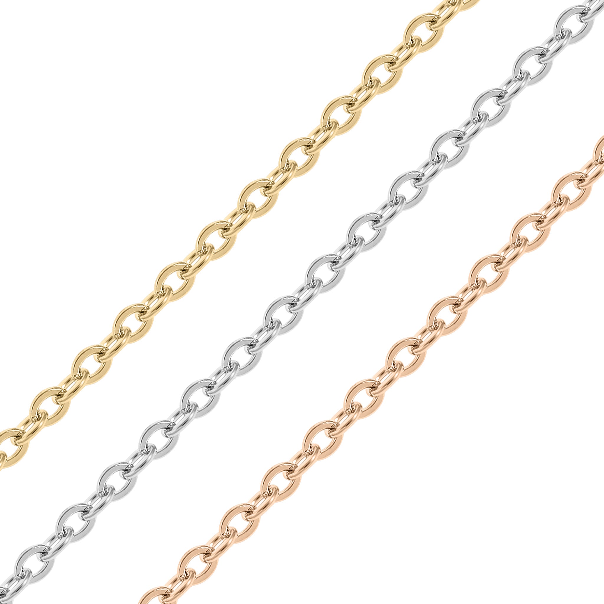 2mm 18K Gold PVD Stainless Steel Oval Loop Permanent Jewelry Chain By The Foot / SPL1009、mySite、dreamappss
