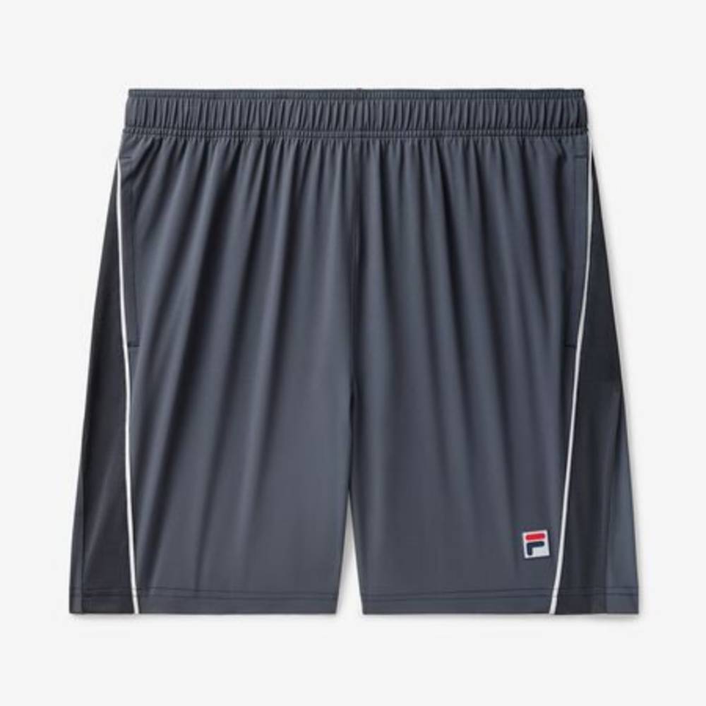 Fila Men's Piped Stretch Woven Short (Ebory/White)