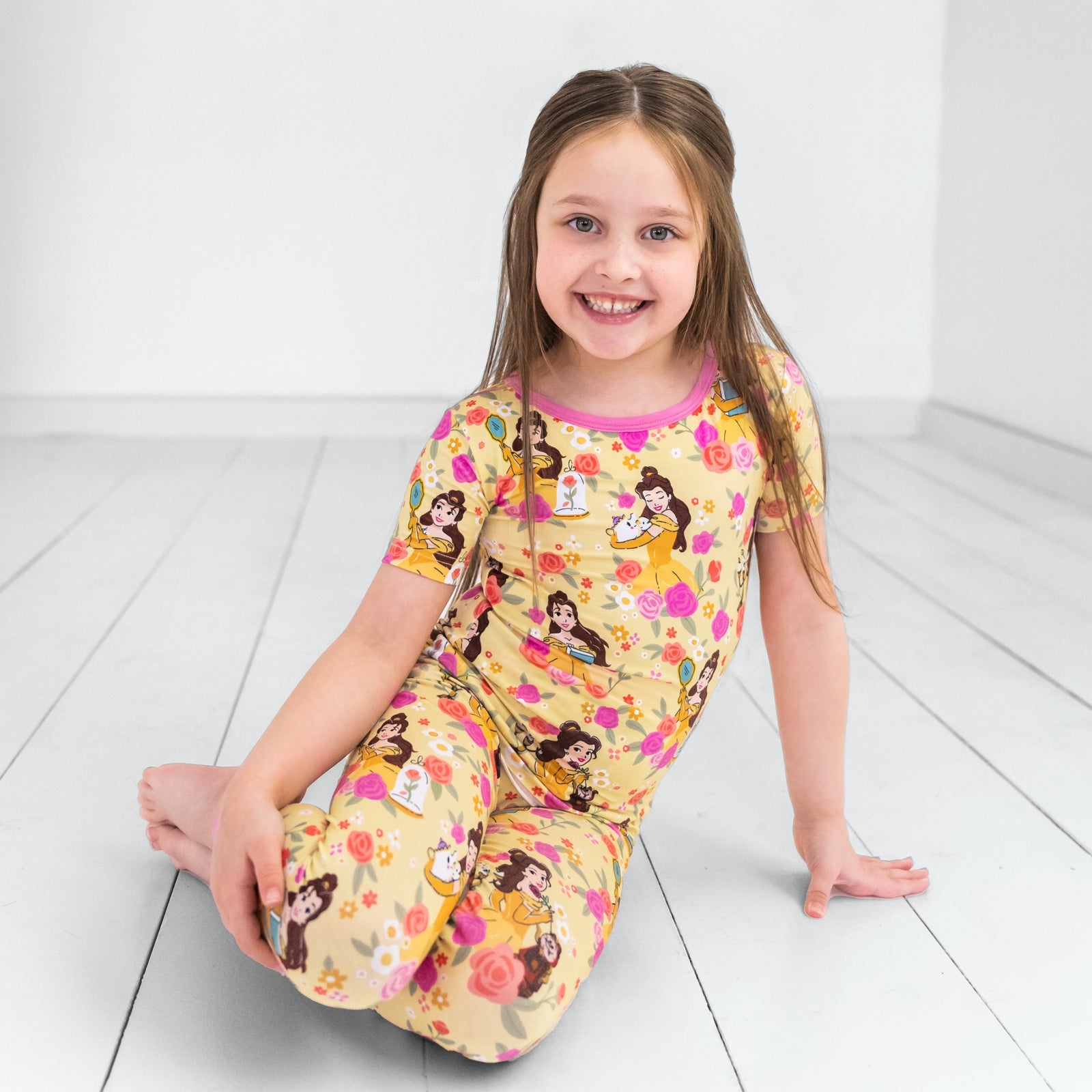  Disney Princess Belle Two-Piece Short Sleeve Pajama Set、mySite、layawaytickets