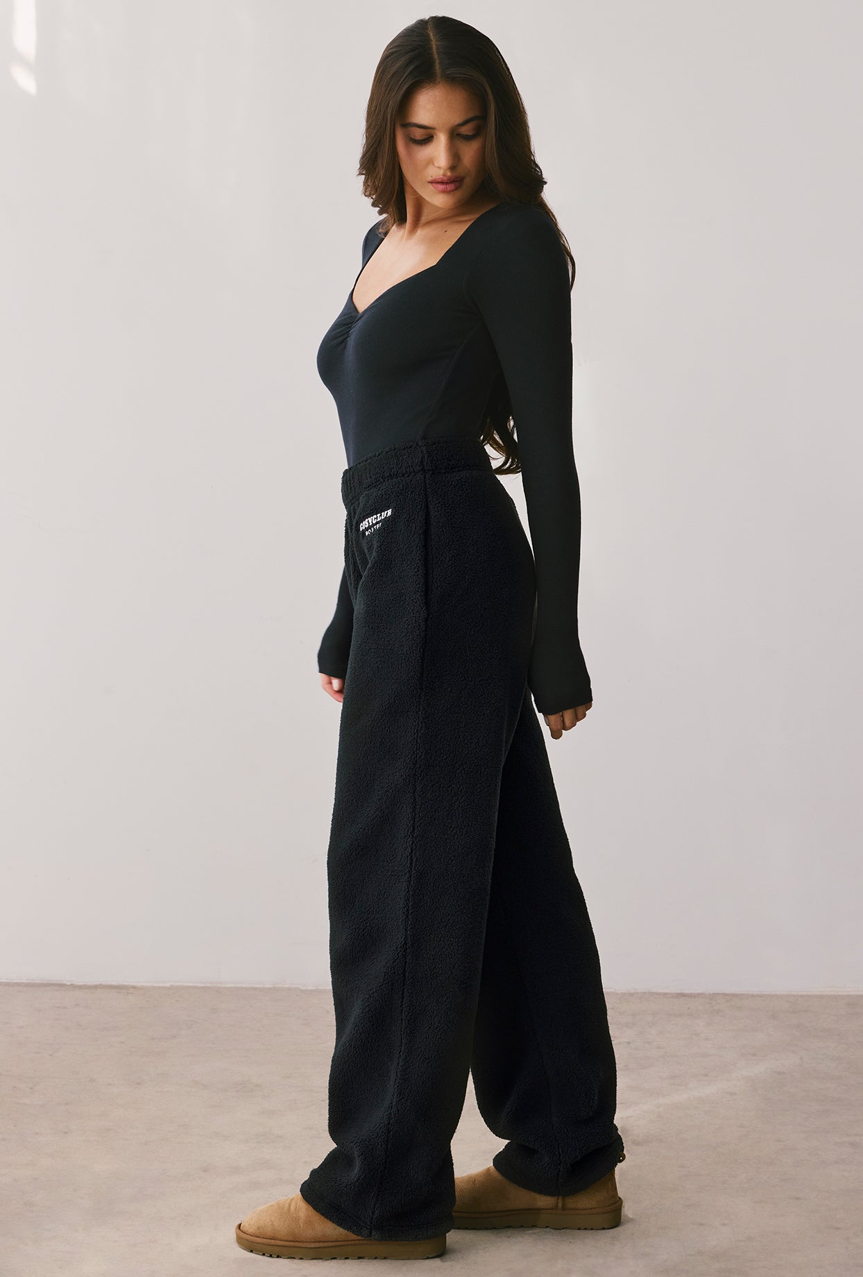 Modal Rib Long Sleeve Crop Top in Onyx、mySite、solidvoid