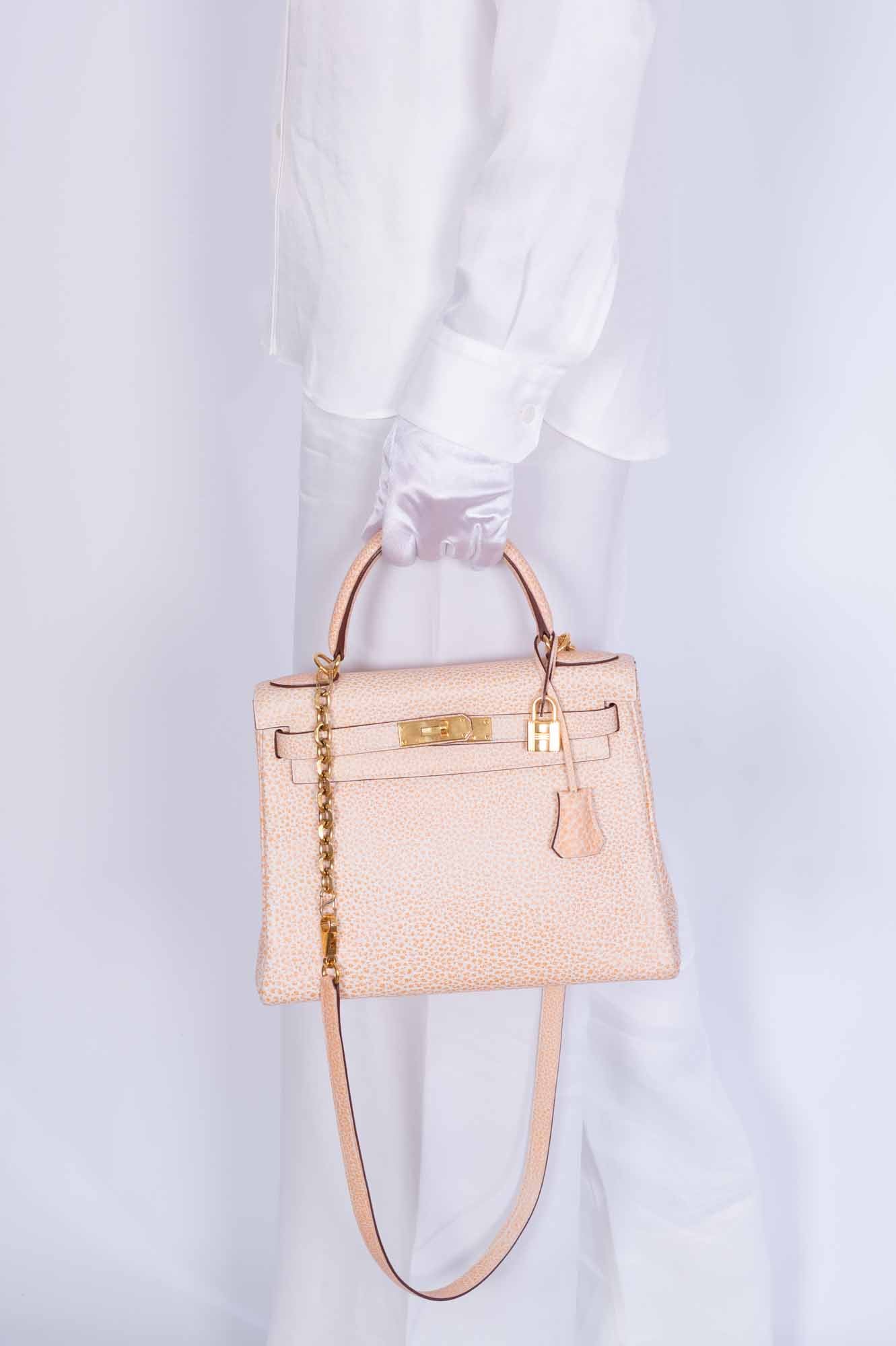 Hermès Kelly 28 Retourne Orange Dalmatian Buffalo Skipper Gold Hardware、mySite、garminoutage.com