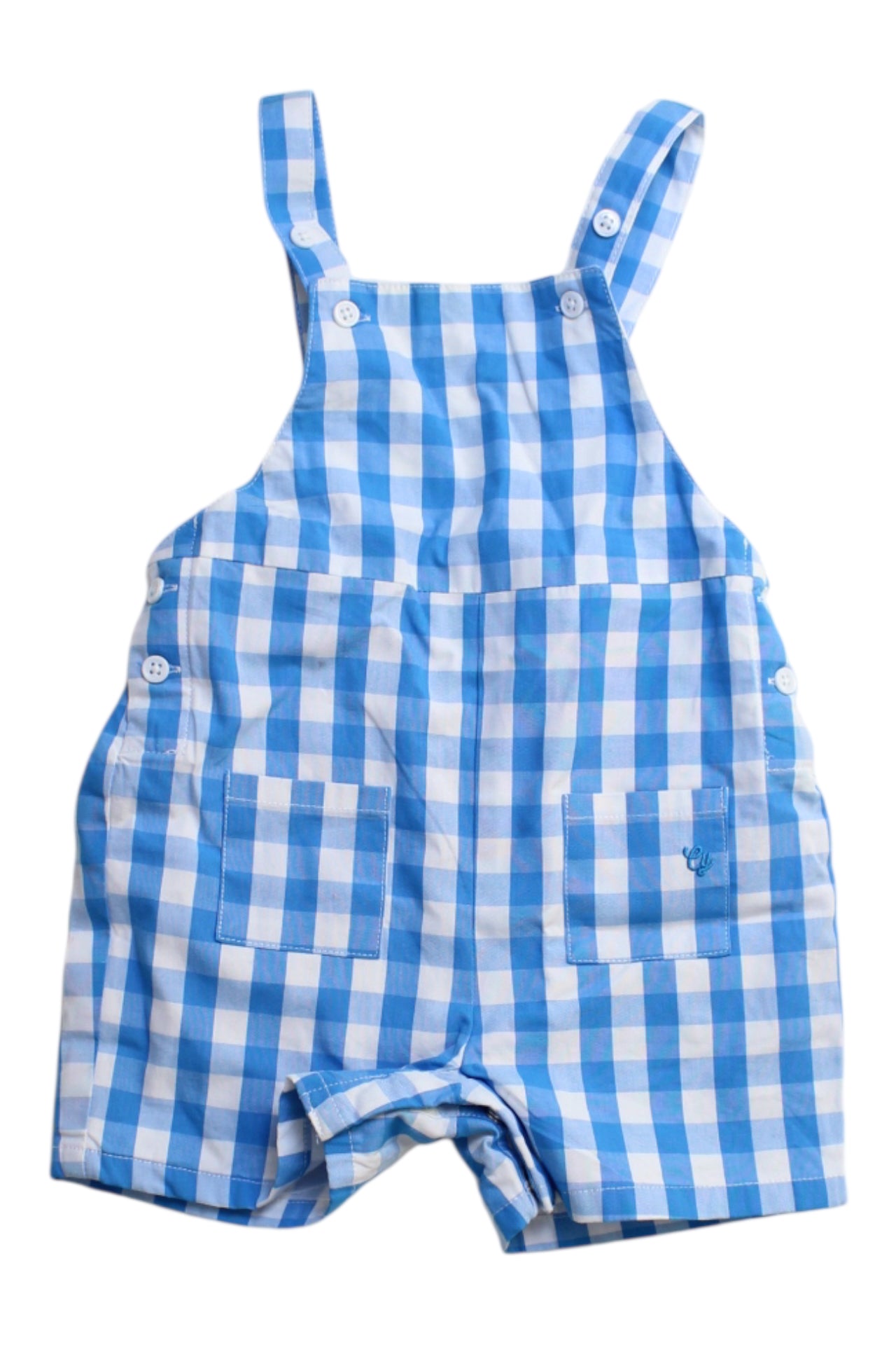 Cyrillus Checkered Overall Shorts 6-12M、mySite、g9winljtr