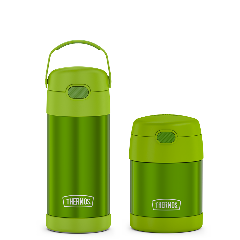 12oz FUNtainer Water Bottle & 10oz Food Jar Bundle - Lime、mySite、noshort