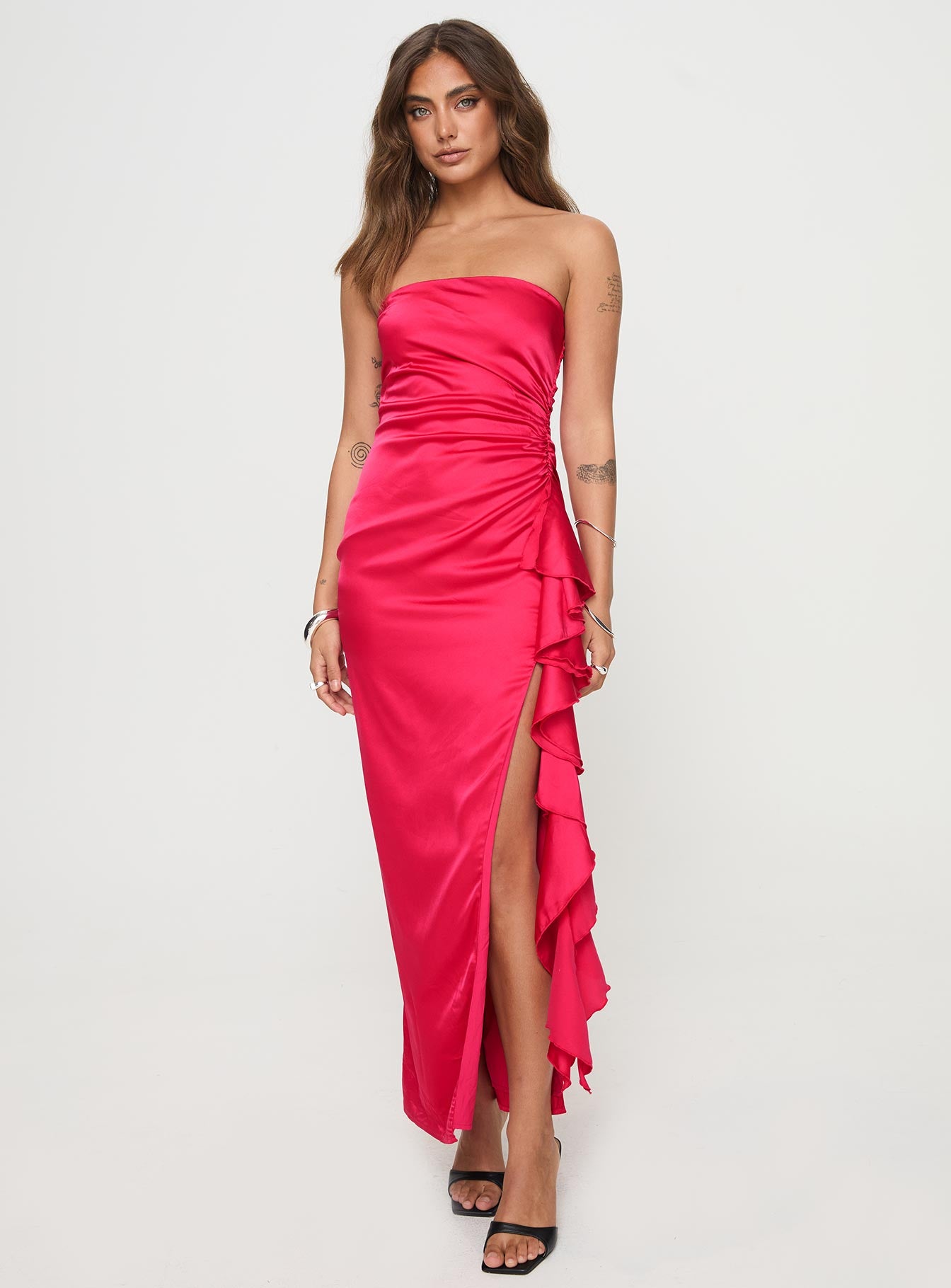 Callita Strapless Maxi Dress Red、mySite、solidvoid