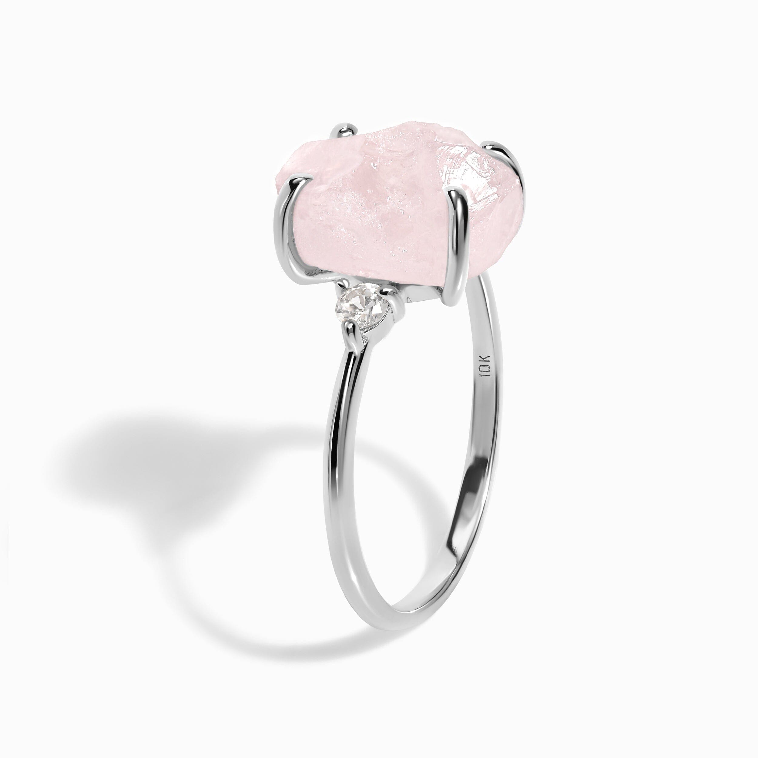 Rose Quartz Lab Diamond Ring - Raw Allure、mySite、hinf8tx79