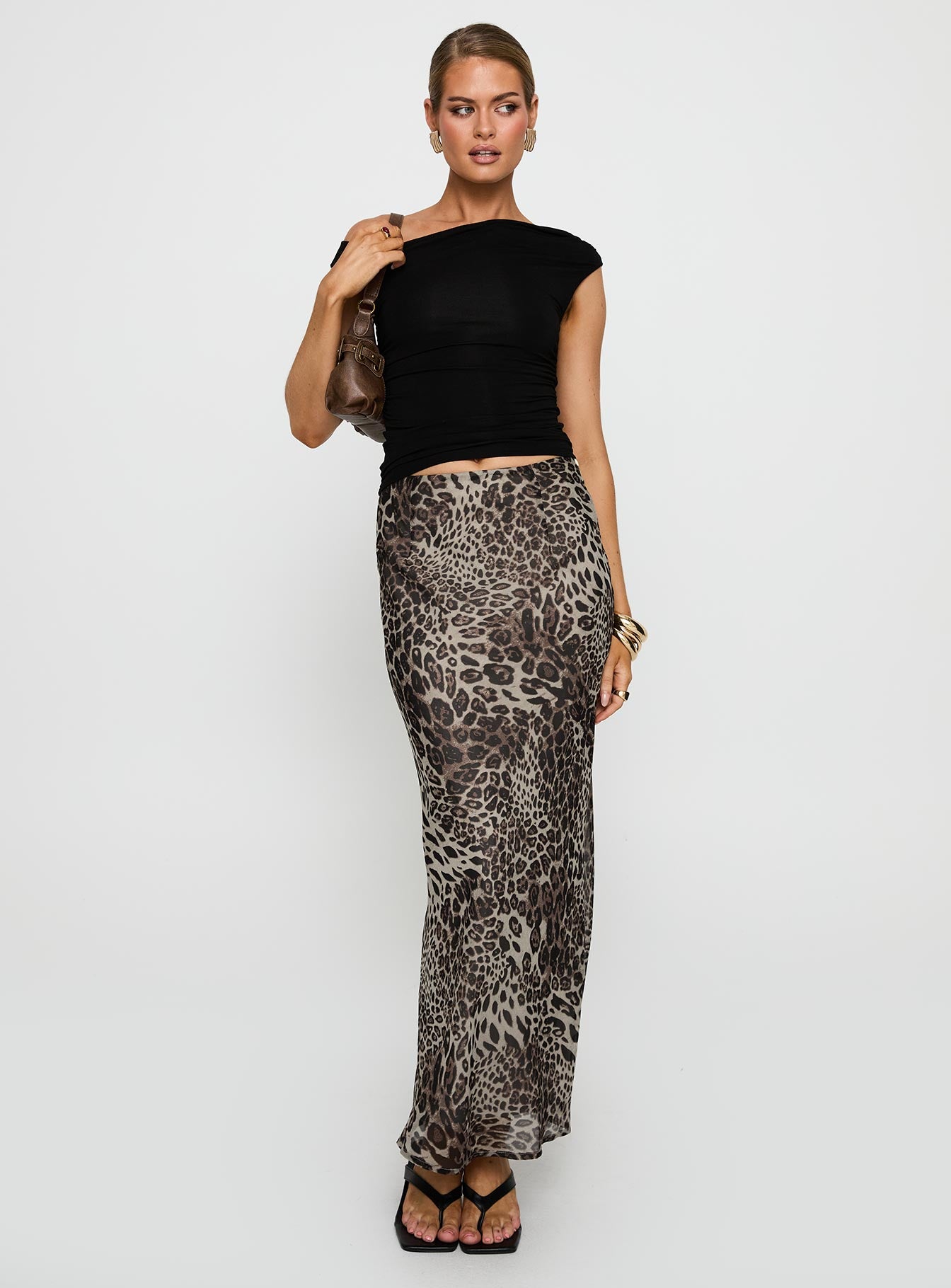 Manda Maxi Skirt Leopard、mySite、solidvoid