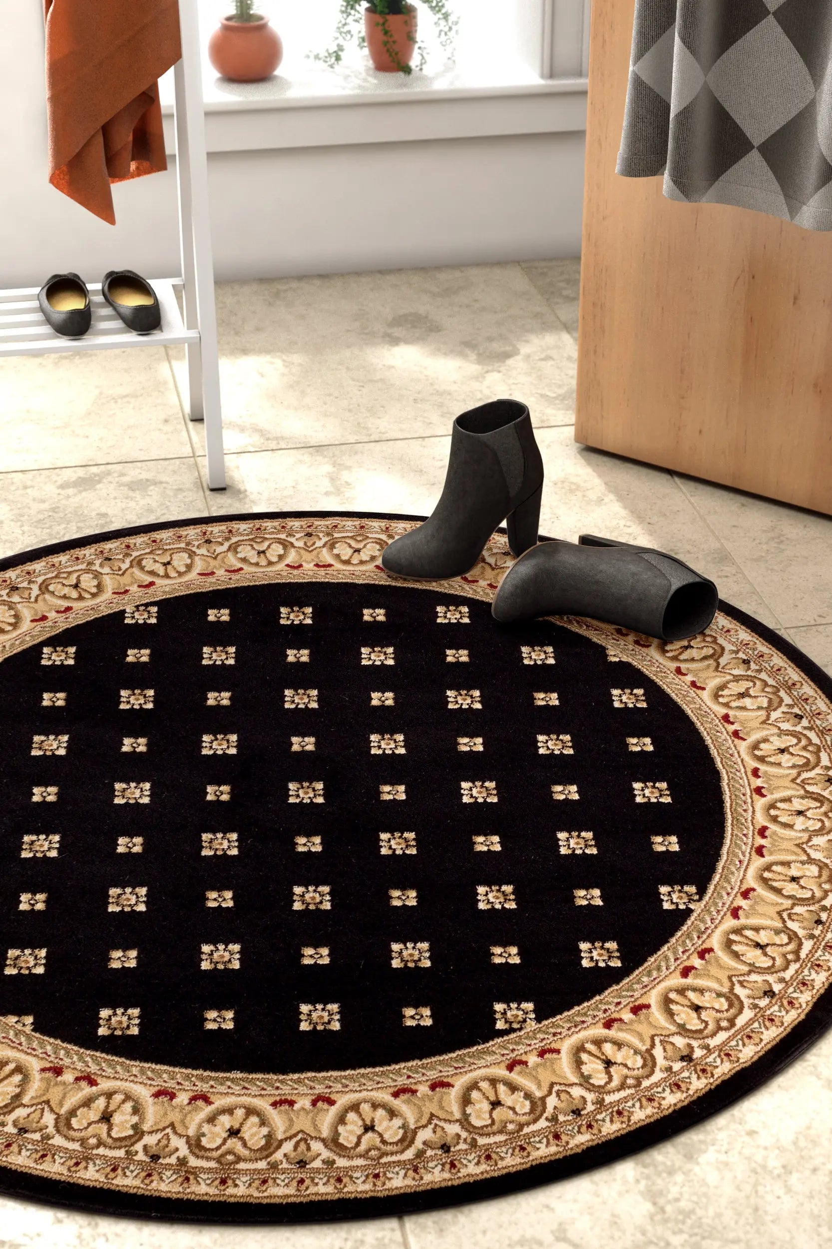 Hudson Terrace Black Traditional Rug、mySite、gigharbornorthrealestate
