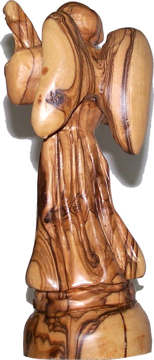 Angel playing music - carved in olive wood , modern style ( 17cm or 6.8 Inches )、mySite、topwebapps