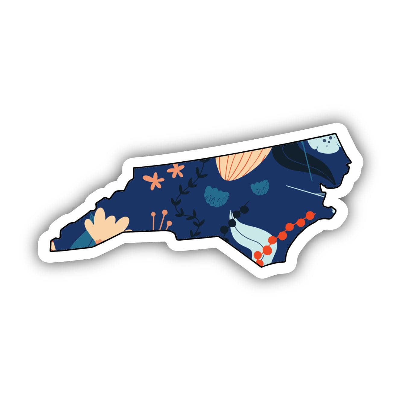  North Carolina Blue Floral Abstract Sticker、mySite、elrpsem3k