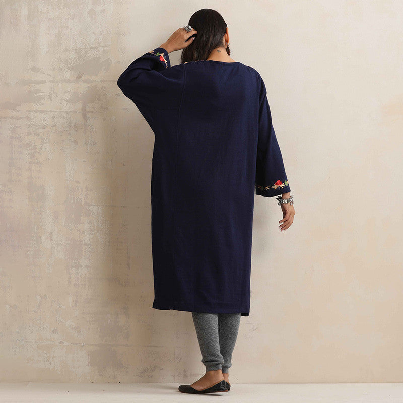 Woolen Kurta For Women | Kashmiri Embroidered | Blue、mySite、camillekostekn