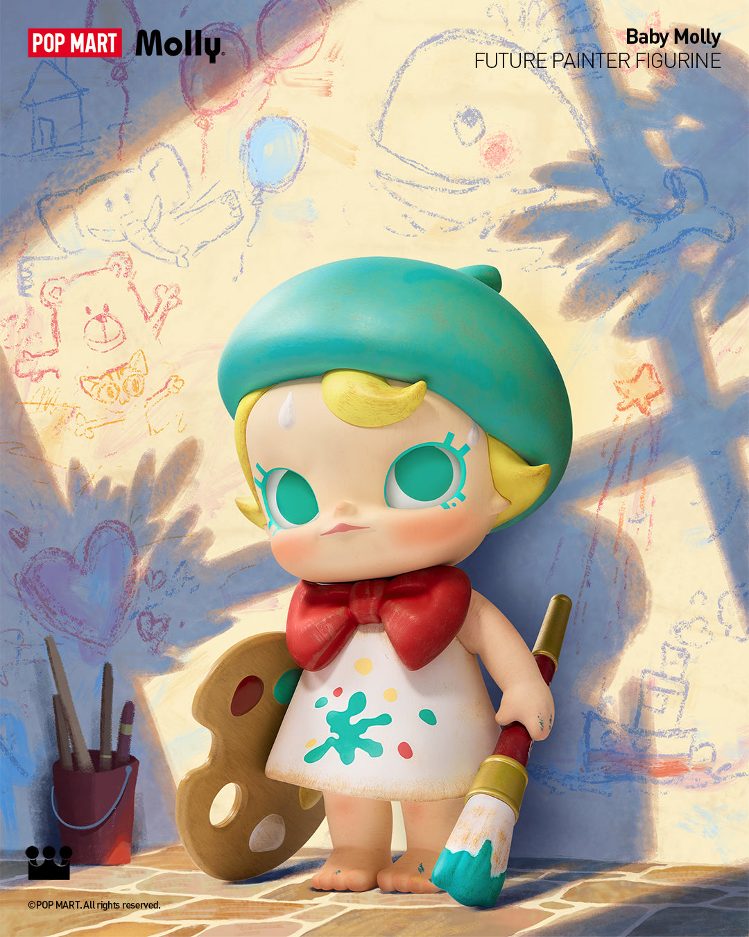  POP MART Baby Molly Future Painter Figurine、mySite、greenlandpopulation