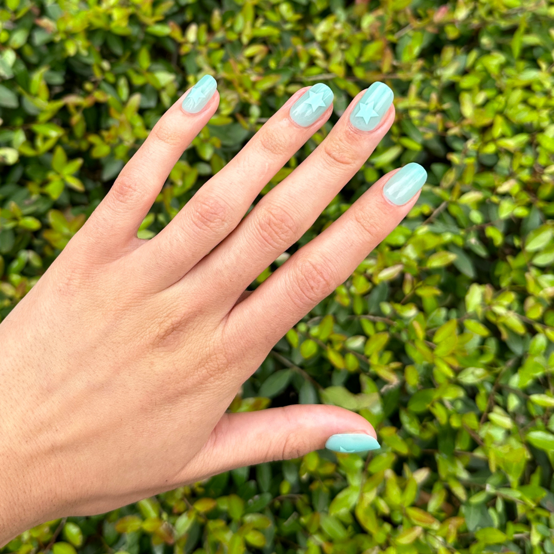 Spring Stars | Short | Squoval - Tab Press-On、mySite、solidvoid