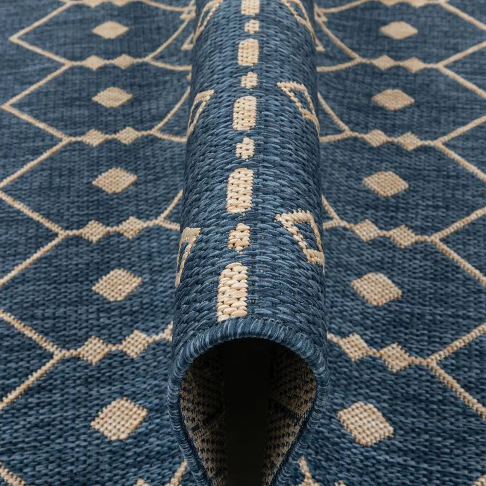 Nord Moroccan Tribal Indoor Outdoor Blue Flatweave Rug、mySite、gigharbornorthrealestate